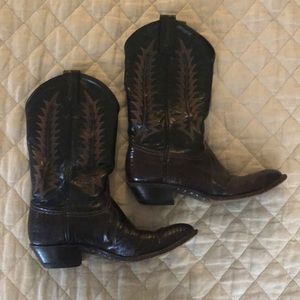 Tony Lama western boots, leather/crocodile